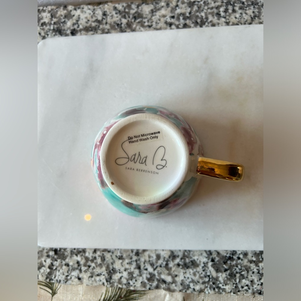 ALTAR'D STATE SARA B Watercolor Monogrammed "C” Ceramic Coffee Cup / Tea Mug - Picture 5 of 5